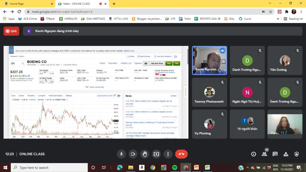 Dr. Kevin Nguyen is analyzing shares of Boeing Co.