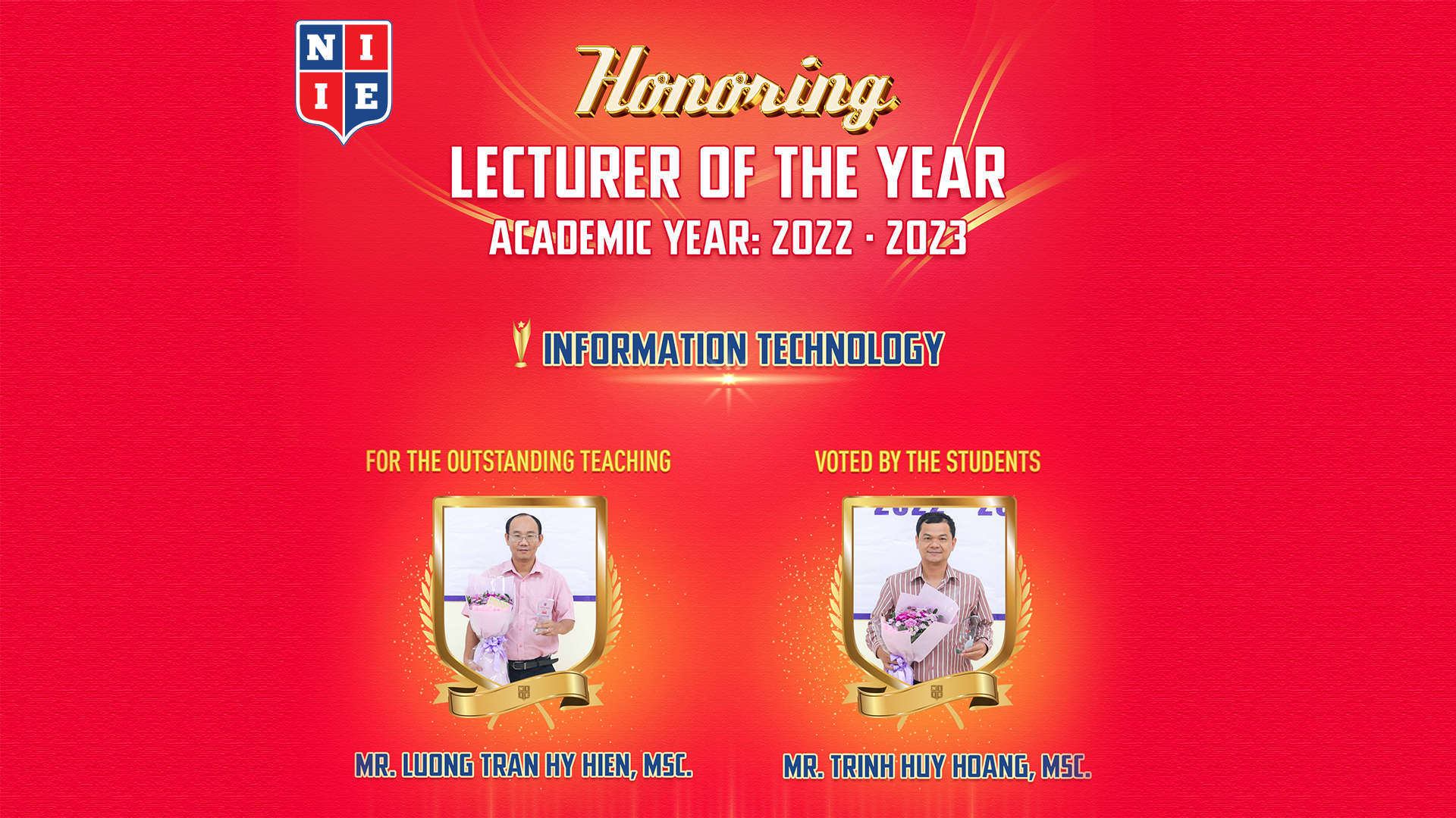 Honoring Lecture of the Year - Information Technology: Mr. Luong Tran Hy Hien, MSc. & Mr. Trinh Huy Hoang, MSc.
