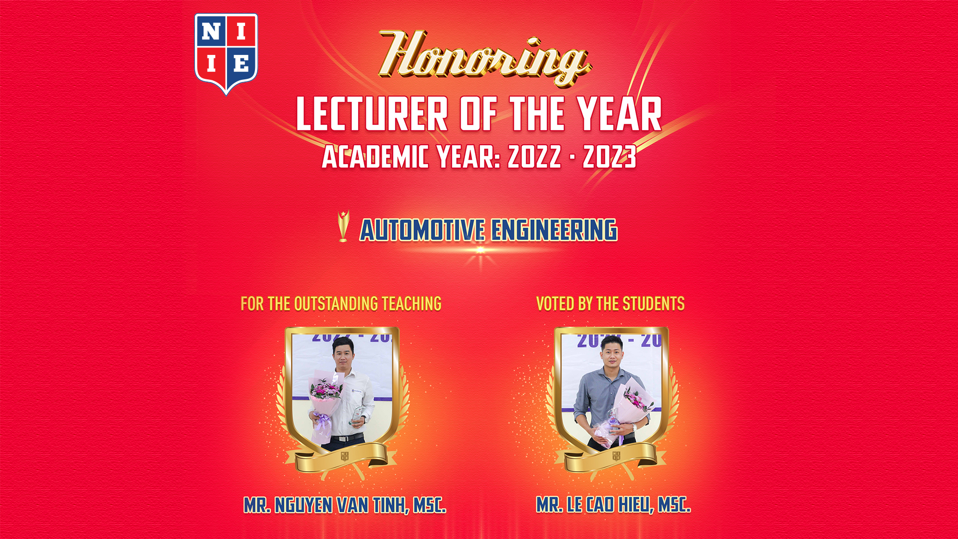 Honoring Lecture of the Year - Automotive Engineering: Mr. Nguyen Van Tinh, MSc. & Mr. Le Cao Hieu, MSc.