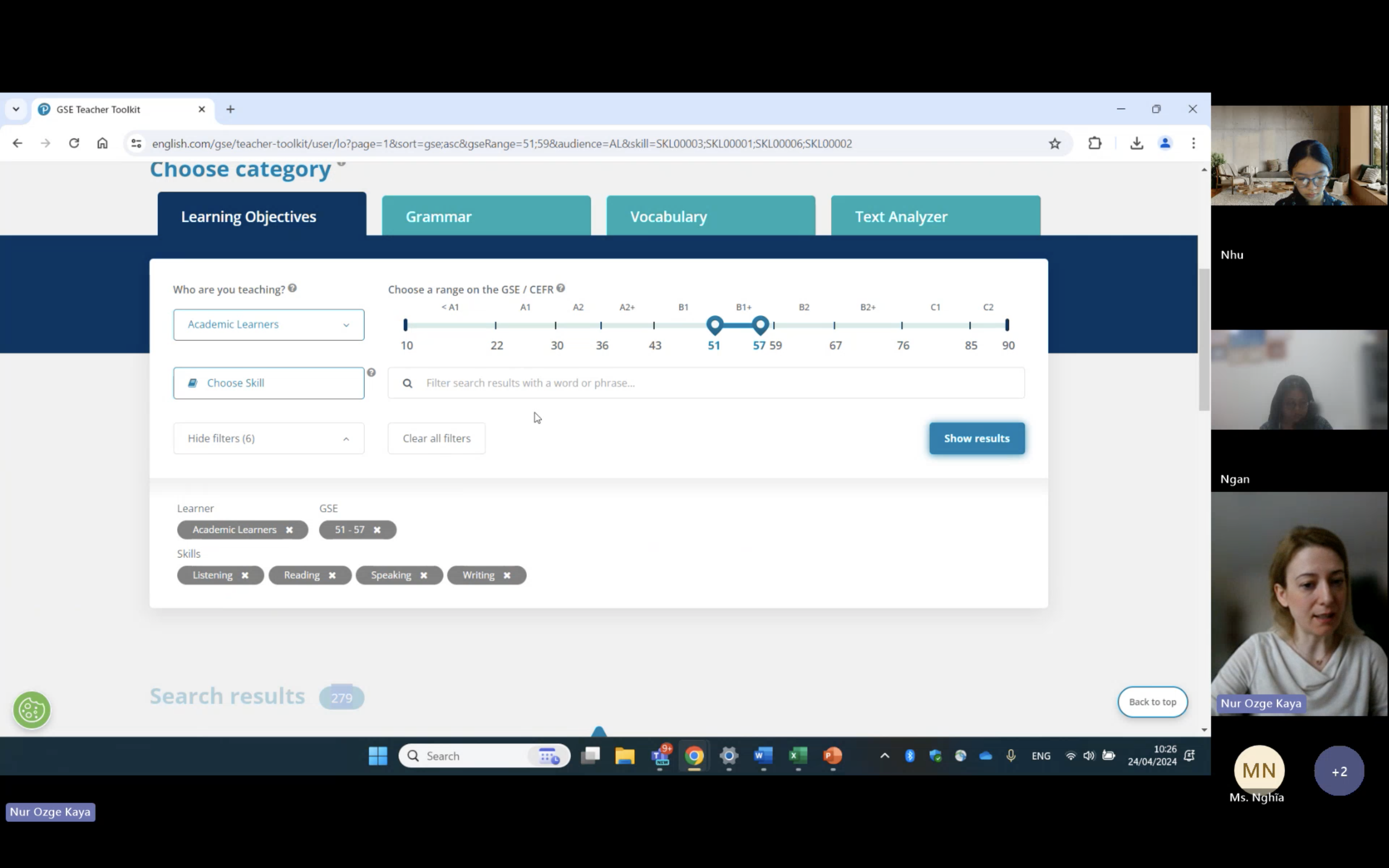 GSE Teacher Toolkit, a tool for planning curricula, lessons, learning materials, and assessments according to GSE levels