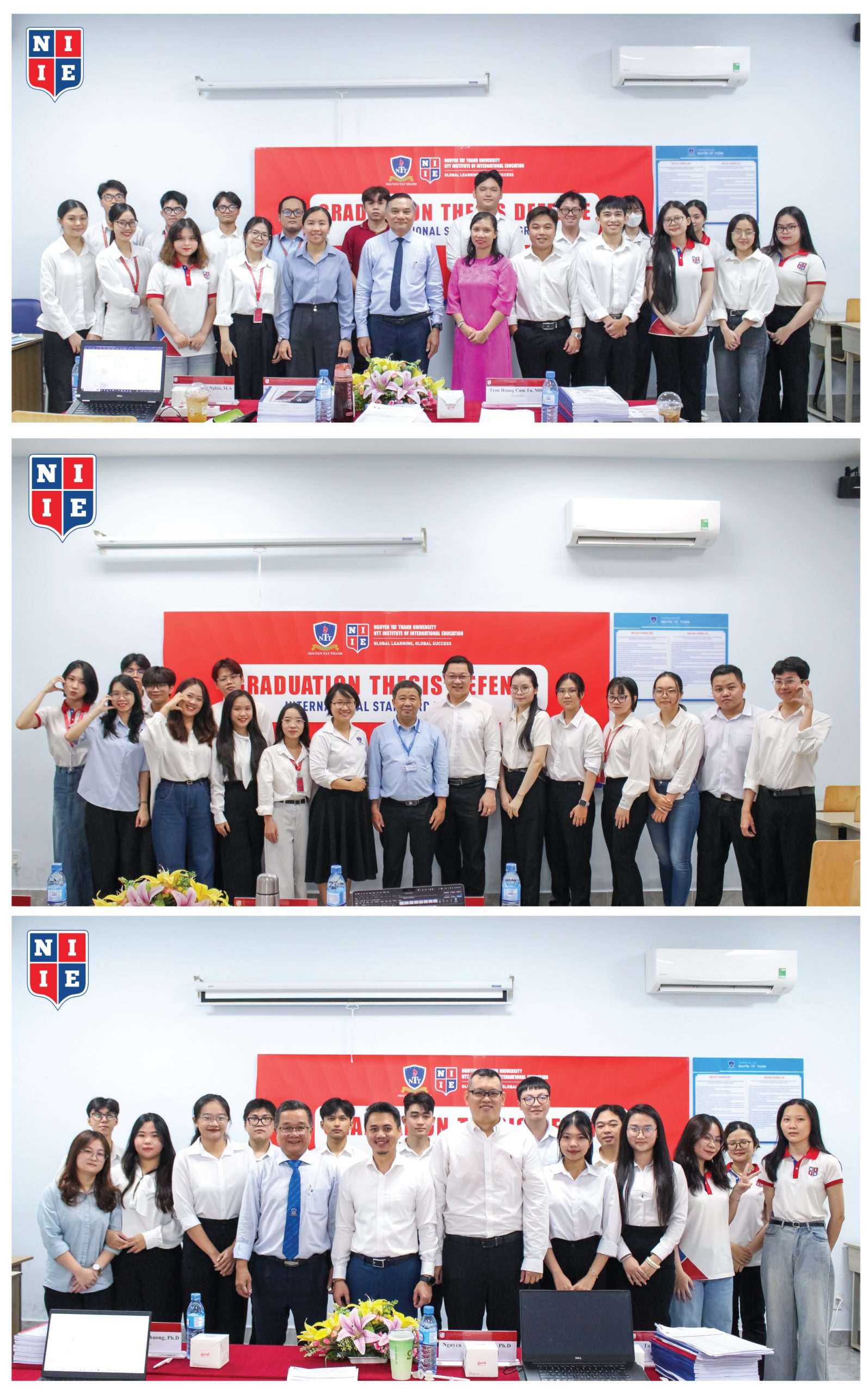 Ba buổi bảo vệ đã diễn ra thành công xuất sắc, chứng kiến sự trưởng thành trong cả tư duy và hành động của sinh viên NIIE.