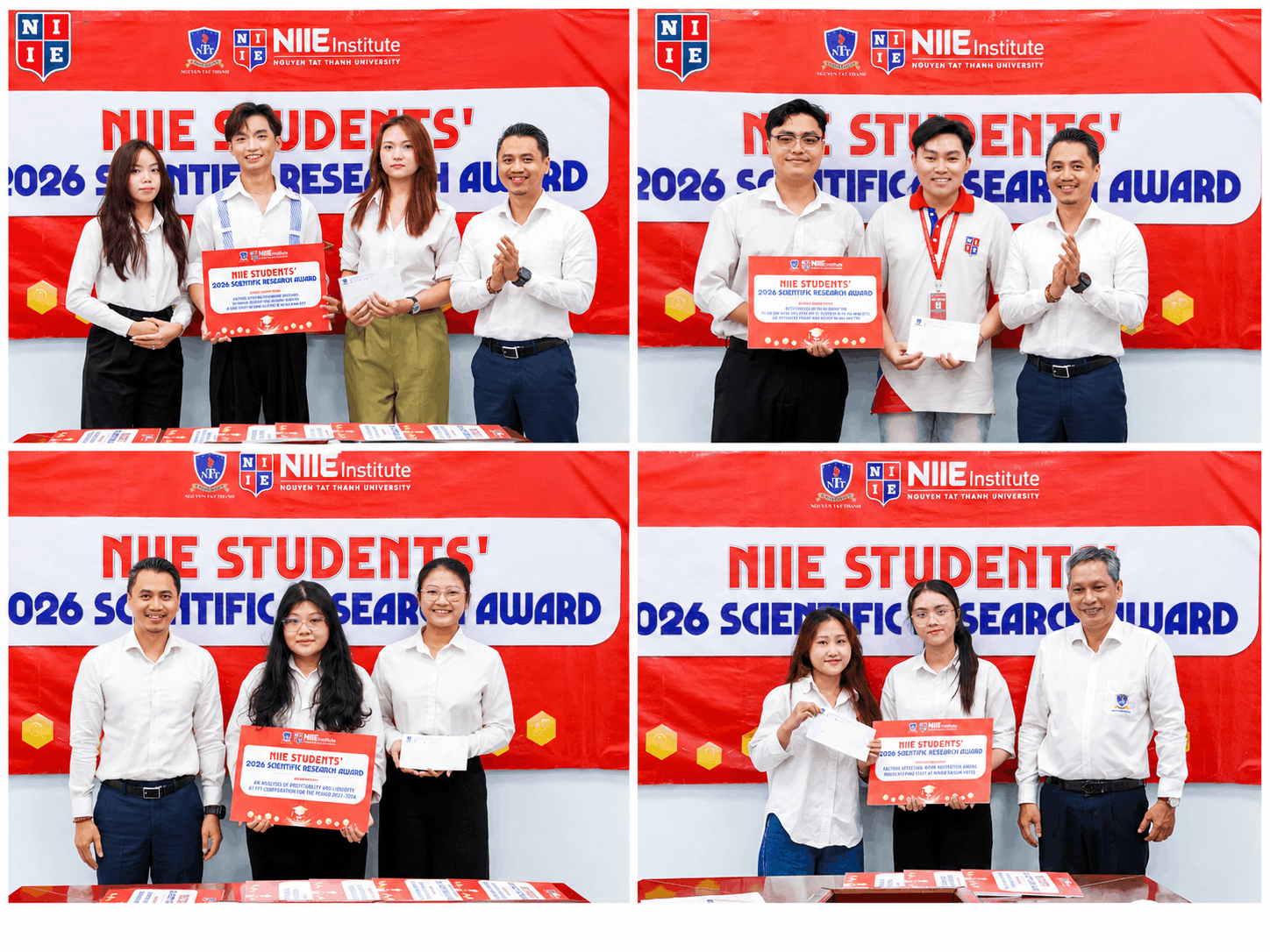 Hình ảnh các nhóm ngành Quản trị kinh doanh, Kế toán, Quản trị khách sạn thuộc Top 10% khóa luận