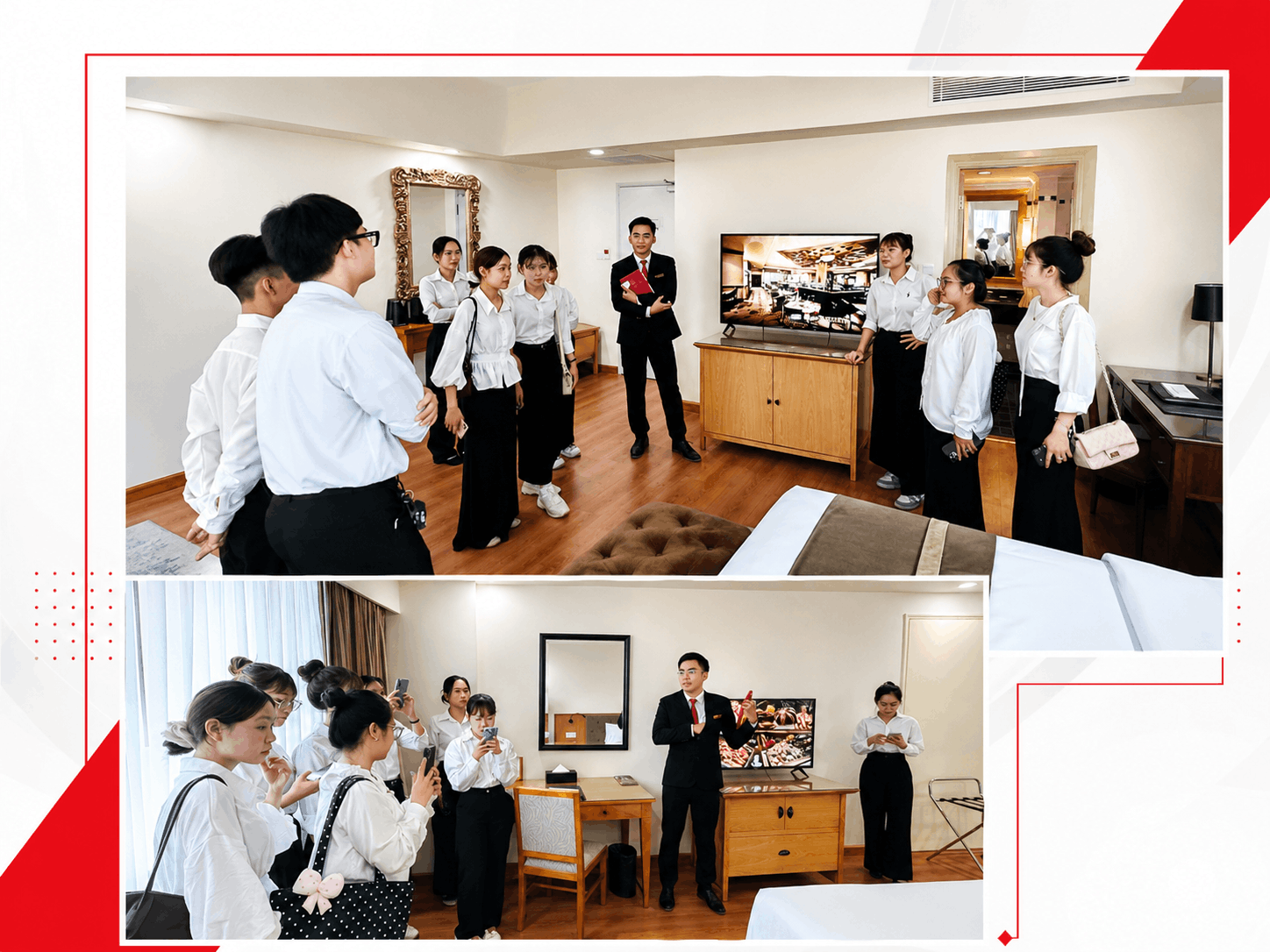 Sinh viên Viện NIIE ngành Quản trị khách sạn được trực tiếp tìm hiểu, tham gia vào các hoạt động vận hành thực tế của Khách sạn Saigon Prince